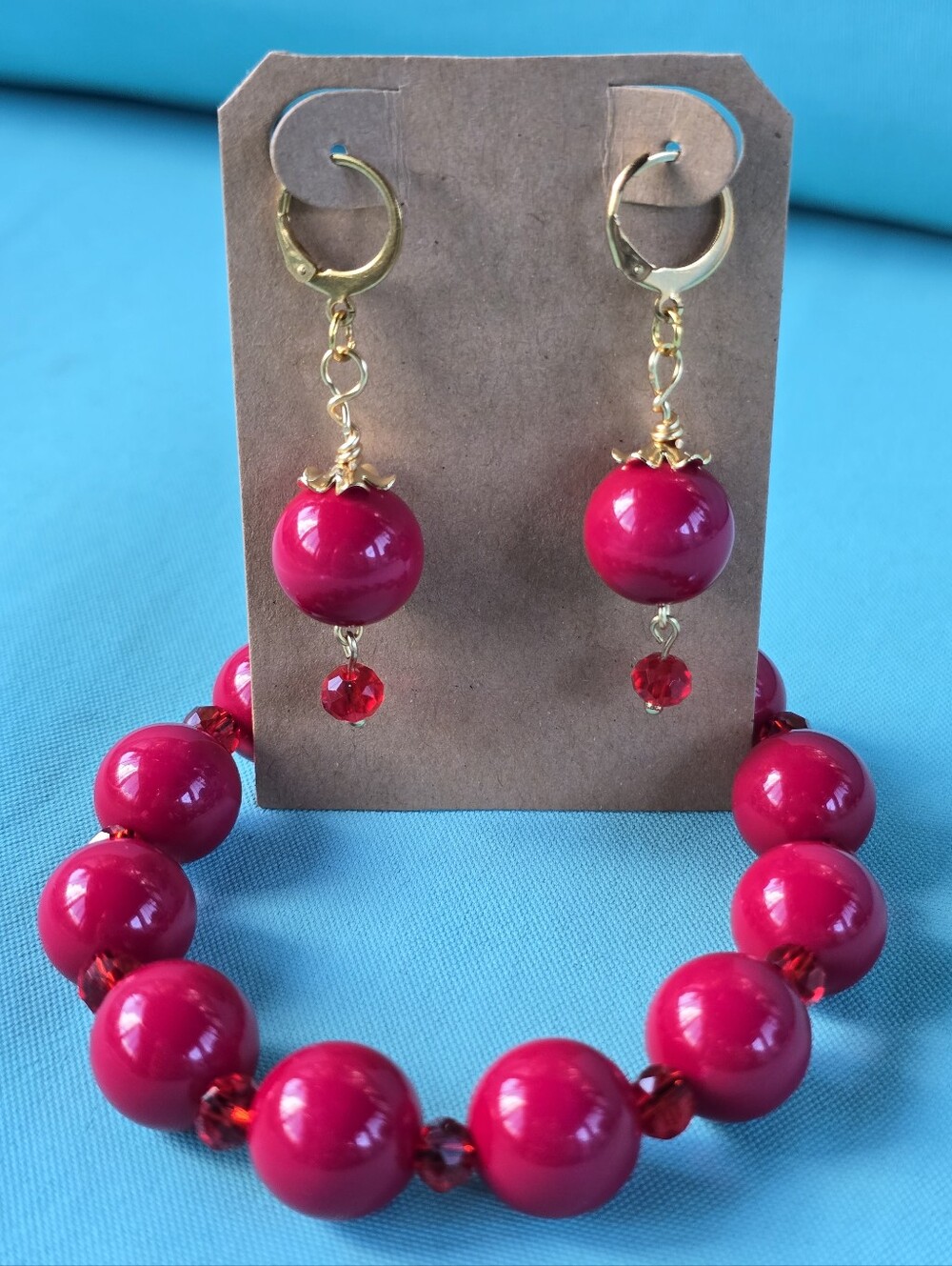 Beaded Necklace & Earrings Set - Handmade